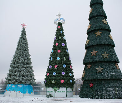 Каркасные ёлки в Братске