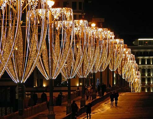 Новогодние консоли на столбы в Братске